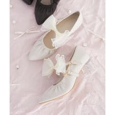 2WAYリボンキラキラヒールパンプス