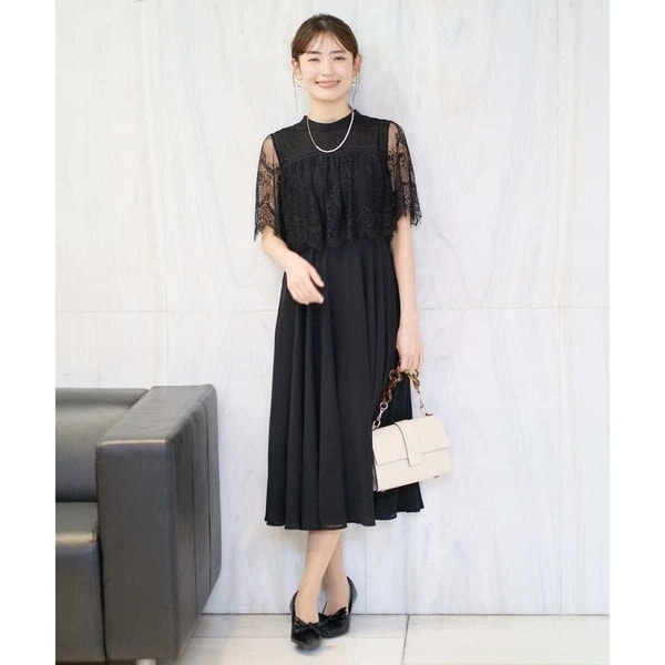 美品【Apploberry】レースドッキング ロングワンピース 13号 ネイビー 美品【Apploberry】レースドッキング ロングワンピース 13号