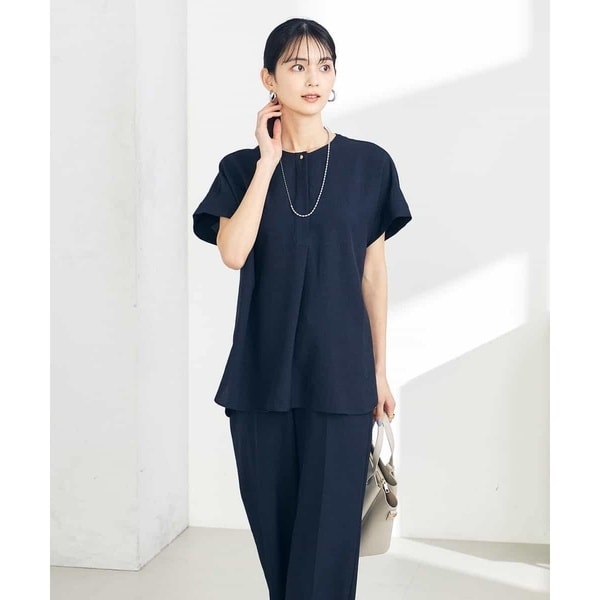 スキッパーデザインブラウス/UVカット/接触冷感/洗える MK MICHEL KLEIN｜スキッパーデザインブラウス/UVカット/接触冷