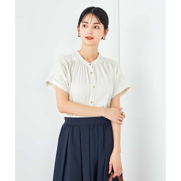 SETUP可能】ドレープサテンブラウス＜洗える／オフィス