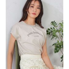 【コットン100%】フレンチスリーブロゴTシャツ