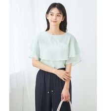 【接触冷感/UVカット】2WAY シフォンケープカットソー