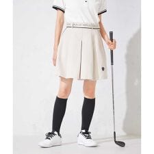 レディースゴルフウエア/ハイウエストボックスプリーツキュロット