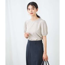 【UVカット】パール調ネックトップス