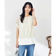 ラメメッシュサマーニット