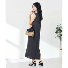 【接触冷感/洗える/イージーケア】バックヨークノースリーブワンピース