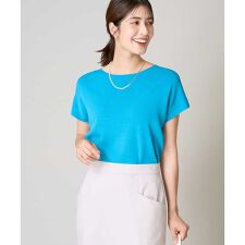 【UVカット/接触冷感/洗える】フレンチスリーブニット【アンサンブル対応】