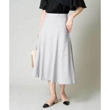 【洗える/UVカット/接触冷感】オックスストレッチフレアスカート【Reflax】