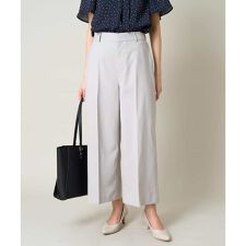 【洗える/UVカット/接触冷感】オックスストレッチクロップドワイドパンツ【Reflax】