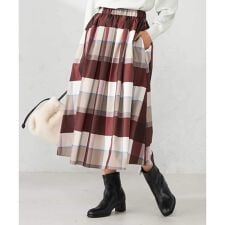 アー・ヴェ・ヴェ(a.v.v)の【洗える】ビックチェックタフタスカート