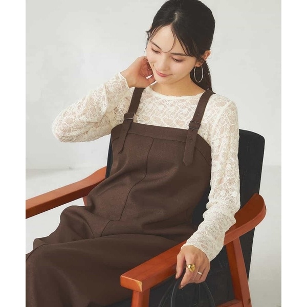 アー・ヴェ・ヴェ（a．v．v）/【洗える】Iラインサスペンダー付きジャンスカ 洗える】Iラインサスペンダー付きジャンスカ | アー・ヴェ・ヴェ(a.v.v