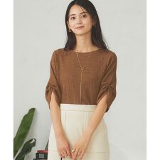 袖ギャザー楊柳カットソー