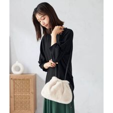 ファー巾着ショルダーバッグ