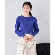 アー・ヴェ・ヴェ(a.v.v)の【洗える】ボートネック美ラクるパフスリーブニット