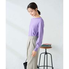 アー・ヴェ・ヴェ(a.v.v)の【洗える】ボートネック美ラクるパフスリーブニット