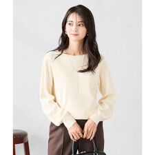 アー・ヴェ・ヴェ(a.v.v)の【洗える】ボートネック美ラクるパフスリーブニット