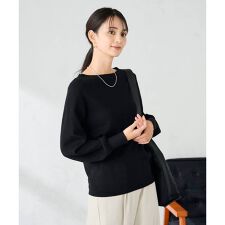 アー・ヴェ・ヴェ(a.v.v)の【洗える】ボートネック美ラクるパフスリーブニット