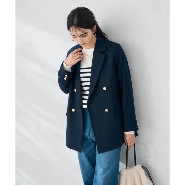 ストレッチ/雑誌InRed(宝島社)11月号掲載】ダブルブレストジャケット