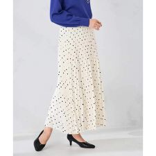 【洗える】ドットプリーツスカート