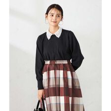 2WAYレースカラーニット