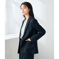 【洗える/イージーケア/ストレッチ】パウダーツイルテーラードジャケット