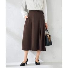 【洗える/イージーケア/ストレッチ】パウダーツイルフレアスカート