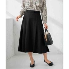 【洗える/イージーケア/ストレッチ】パウダーツイルフレアスカート