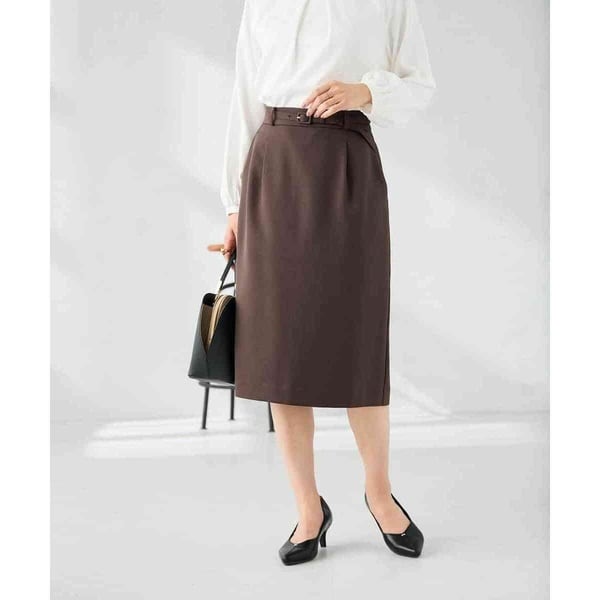 洗える/イージーケア/吸水速乾/ストレッチ】梳毛調タイトスカート