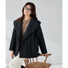 ショールカラー中綿コート