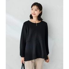 アー・ヴェ・ヴェ(a.v.v)の千鳥ジャガードペプラムトップス