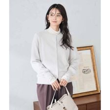 ヘアリーラメクルーネックカーディガン