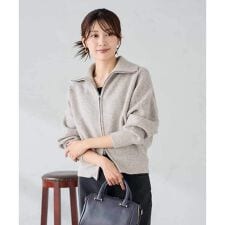 WZIP襟付きニットブルゾン