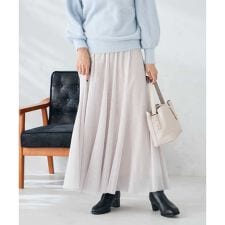 【洗える】チュールフレアスカート