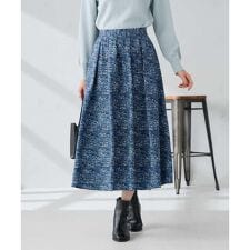 アー・ヴェ・ヴェ(a.v.v)の【洗える】ツイードプリントフレアスカート