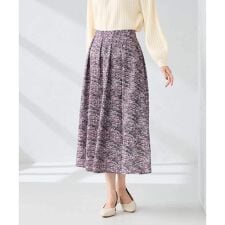 アー・ヴェ・ヴェ(a.v.v)の【洗える】ツイードプリントフレアスカート