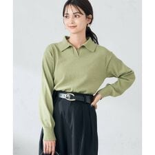 襟付きスキッパーニット