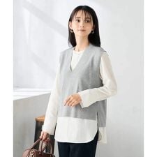 Vネックニットベスト