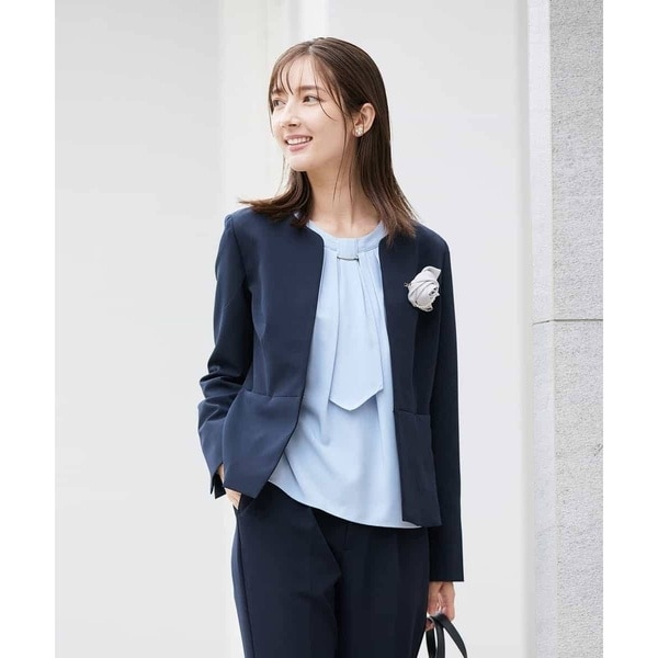 小さいサイズ】カラーレスストレッチジャケット/洗える/セットアップ