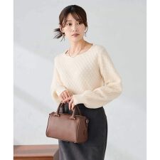 ダイヤ柄ニットプルオーバー