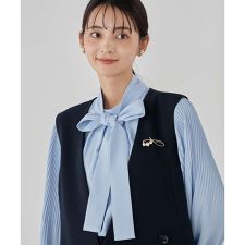 【洗える】2WAY袖プリーツボウタイブラウス