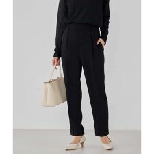 サテンテーパードパンツ【洗える/速乾/毛玉になりにくい/イージーケア】