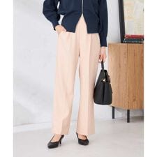 ［支持率NO.1/イージーケア/ストレッチ］スッキリ見えワイドパンツ