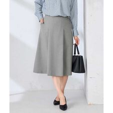 【洗える/UVカット】リネンライクストレッチフレアスカート
