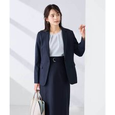 【洗える/UVカット】リネンライクストレッチテーラードジャケット