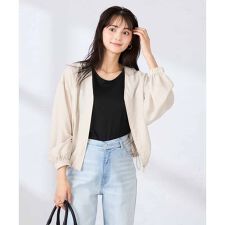 Vネックシアーブルゾン