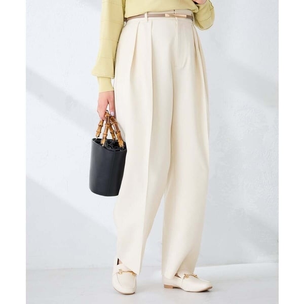 【雑誌InRed(宝島社)4月号掲載/洗える】タックテーパードパンツ