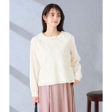 コード刺繍チュールドッキングトップス