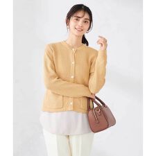 メタルボタンカノコニットジャケット