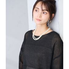 パール調二連ネックレス