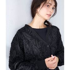 チュール刺繍レースカーディガン